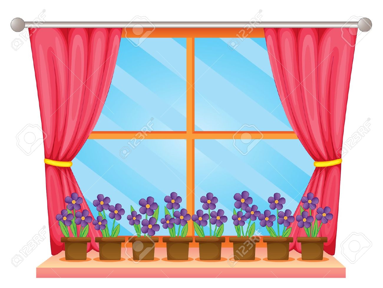 Window Curtain ClipArt