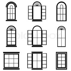 window and door exterior drawing illustration.