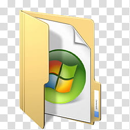 Windows Live For XP, yellow file folder icon transparent.