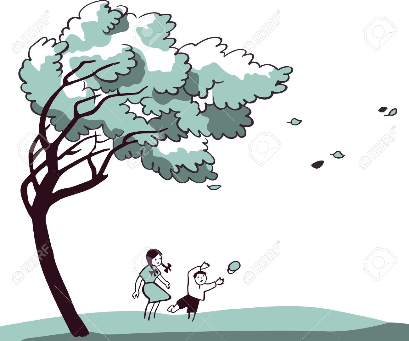 windy tree clipart black and white 20 free Cliparts ...