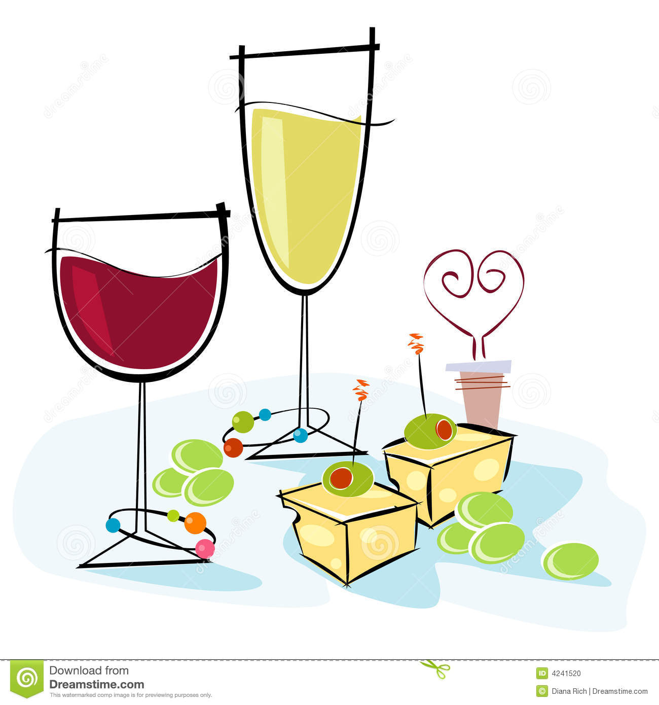 Wine And Cheese Clipart.