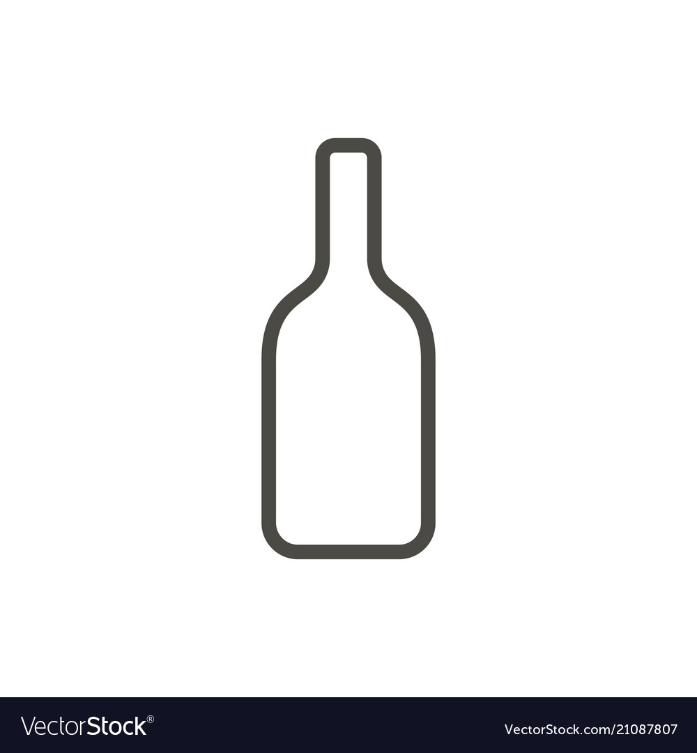 Wine bottle icon outline alcohol line dri.