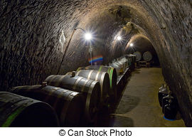 Stock Photo of wine cellar.