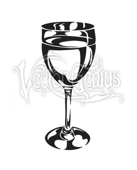 Decorative Wine Glass Stock Art.