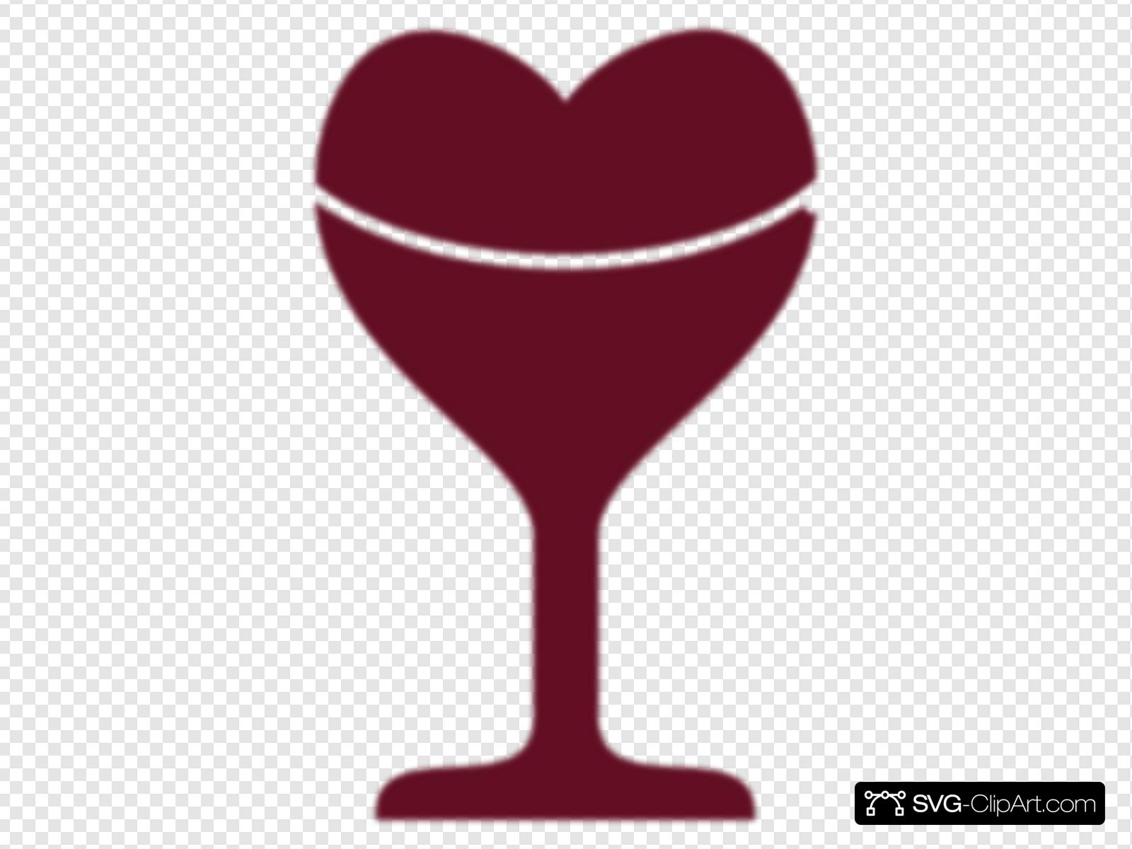 Wine Heart Glass Clip art, Icon and SVG.