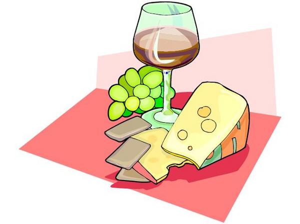Wine and cheese clip art.