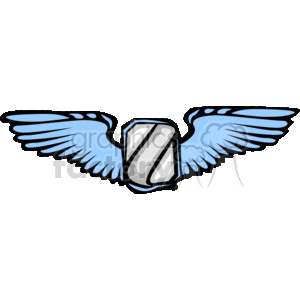 Blue pilot wing badge clipart. Royalty.