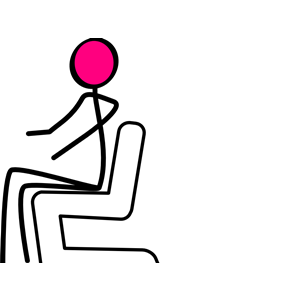 Seated Stick Person Pink clipart, cliparts of Seated Stick.