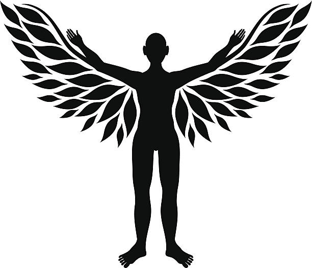 Silhouette Of A Icarus Clip Art, Vector Images & Illustrations.