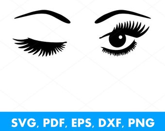 80% Off Sale, Winking Lashes SVG, Wink E #87865.
