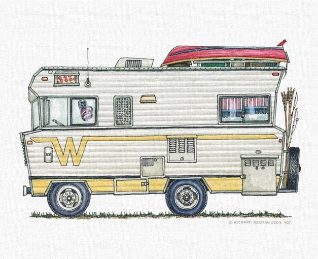Whimsical Winnebago Camper RV.