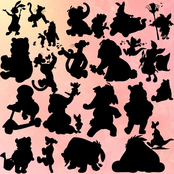 Winnie the pooh silhouette clipart - Clipground