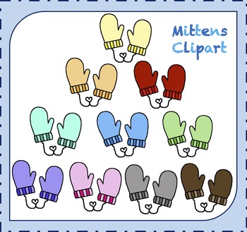 Mittens Clipart / Winter Clipart / Clothes Clipart.