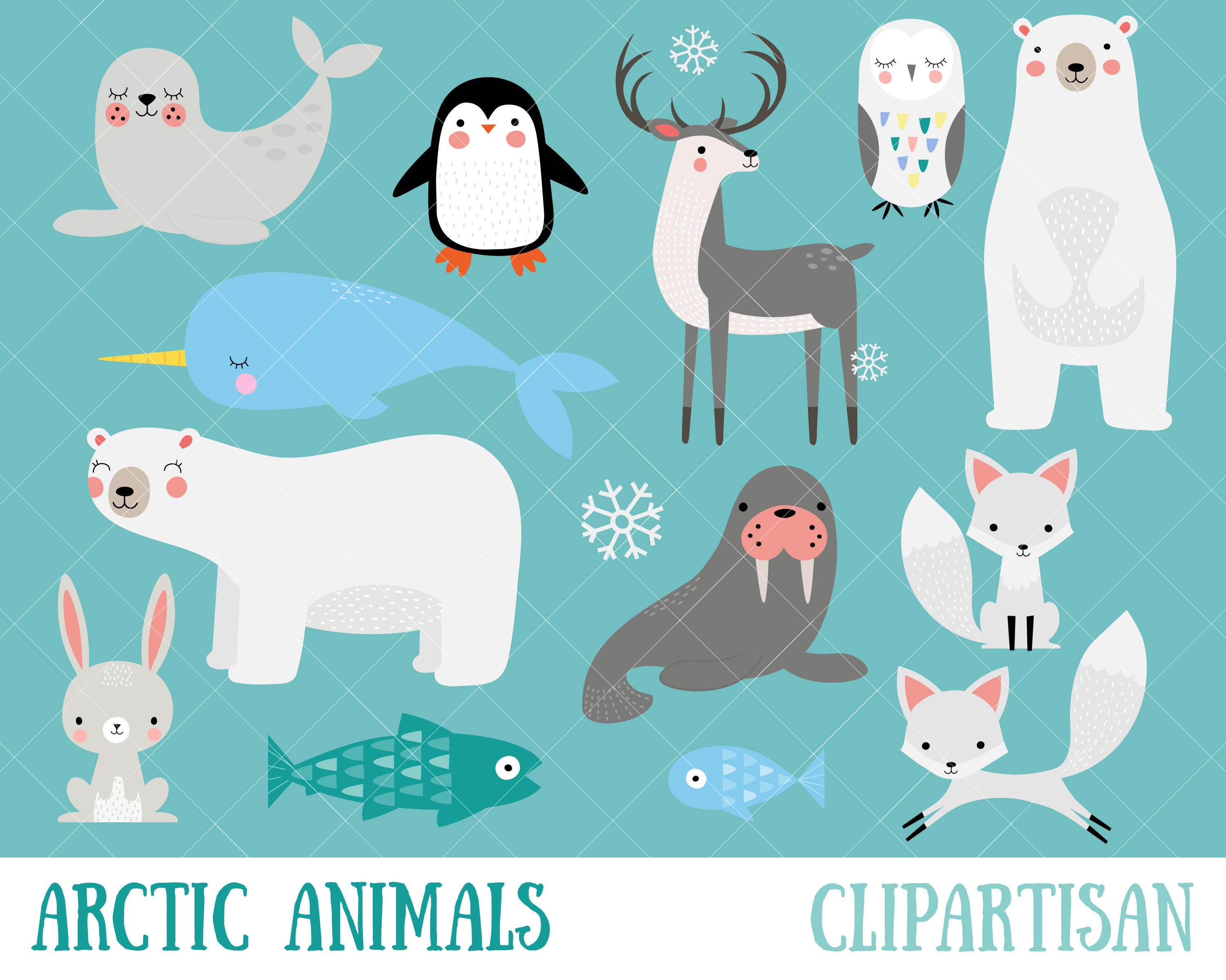 Arctic Animals Clipart.