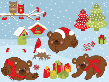 Winter Bears Clipart.