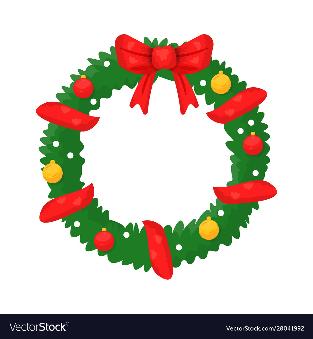 Christmas wreath flat.