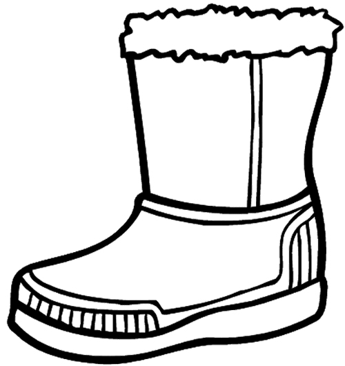 Winter Boots Large Coloring Page.