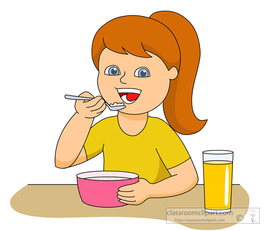 Eating Cereal Clipart.