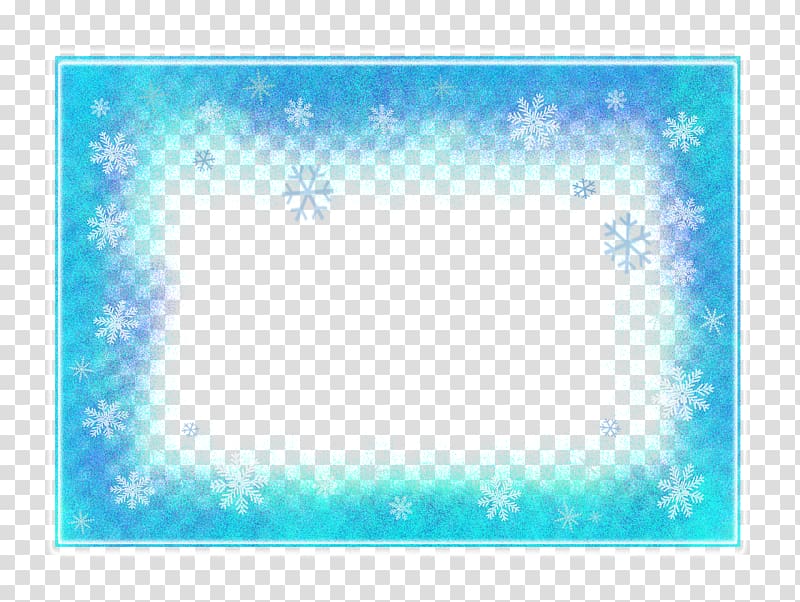 Blue snowflakes frame , Elsa Frames Snowflake Winter, teal.