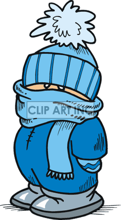 People in cold winter clipart.