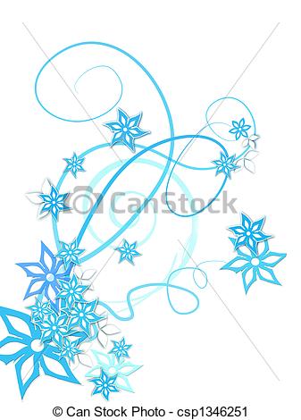 Clipart of Winter flowers decoration on white csp1346251.