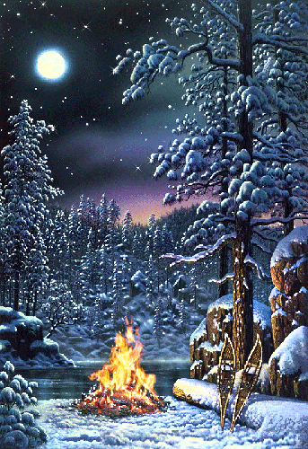 Winter Night Gif Animation.