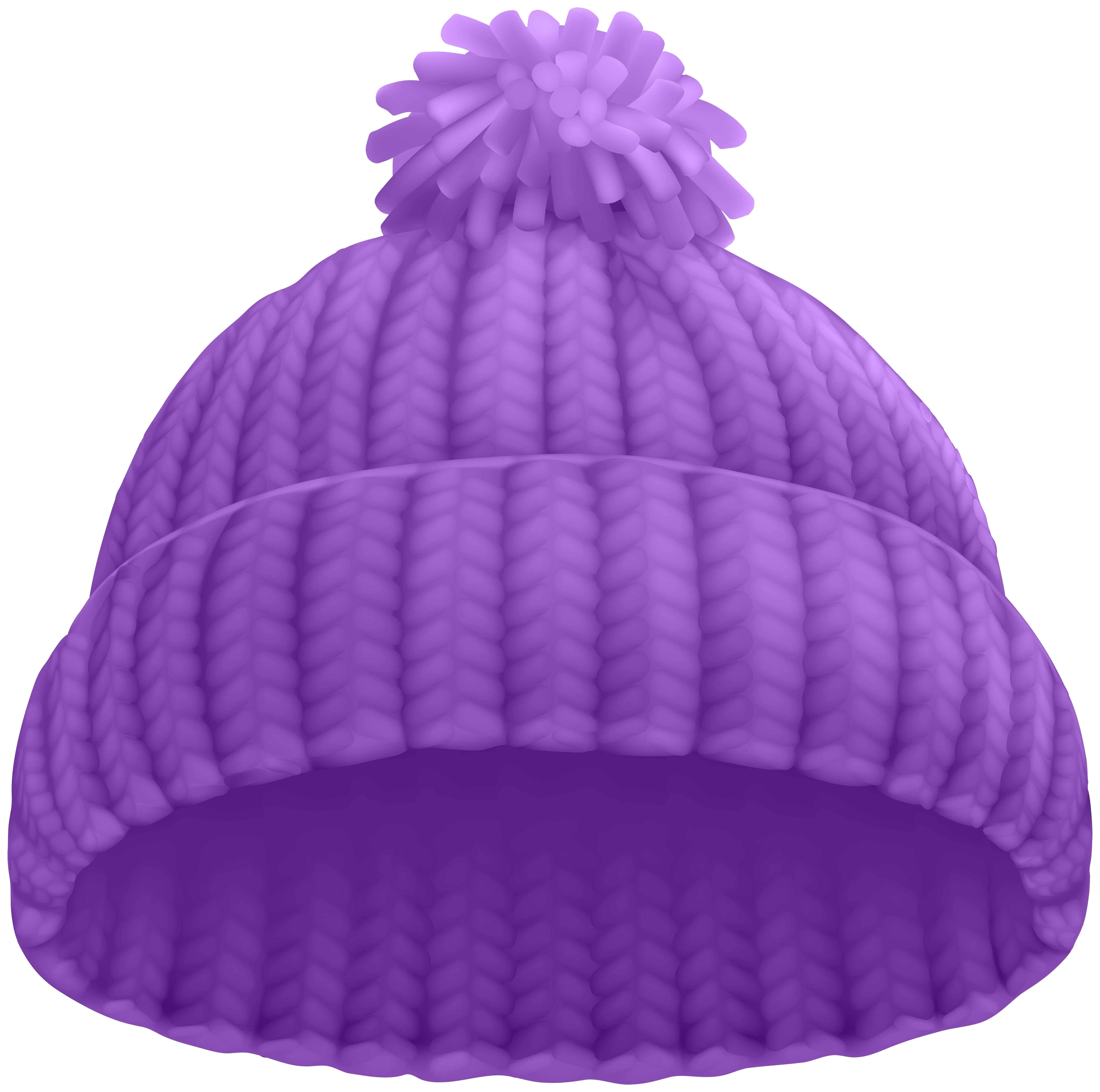 Purple Winter Hat PNG Clip Art Image.