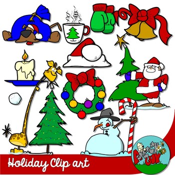 Winter Holiday / Christmas Clipart with Accessories.