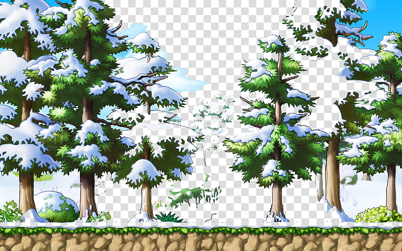 Resource Winter Holidays, Snow capped trees icon transparent.
