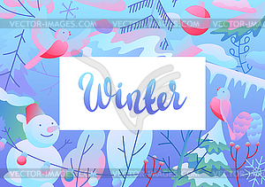 Background with winter items.