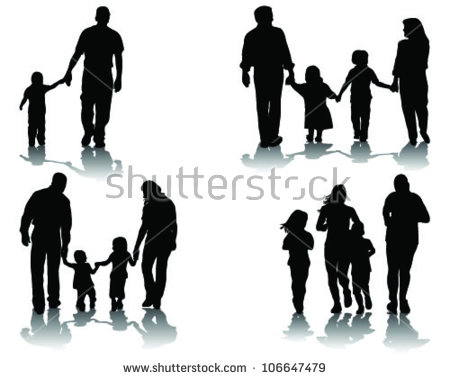Family Silhouette Stock Images, Royalty.