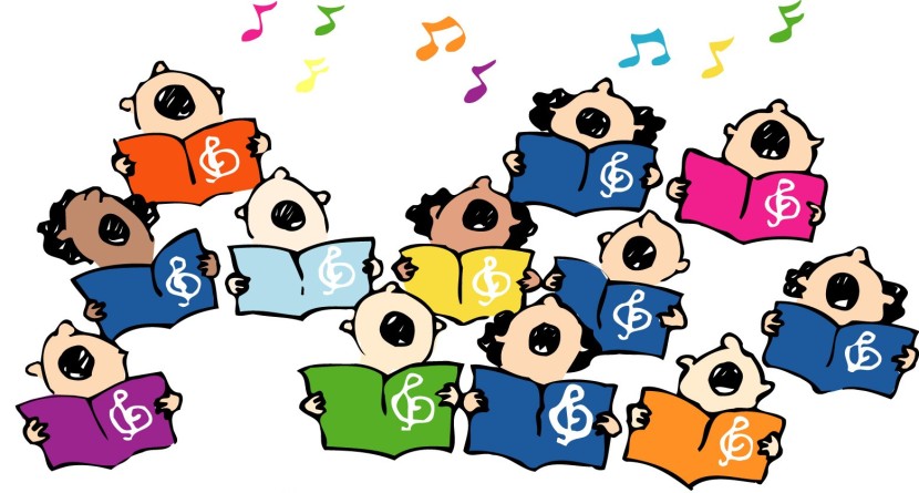 Children Singing Clipart.