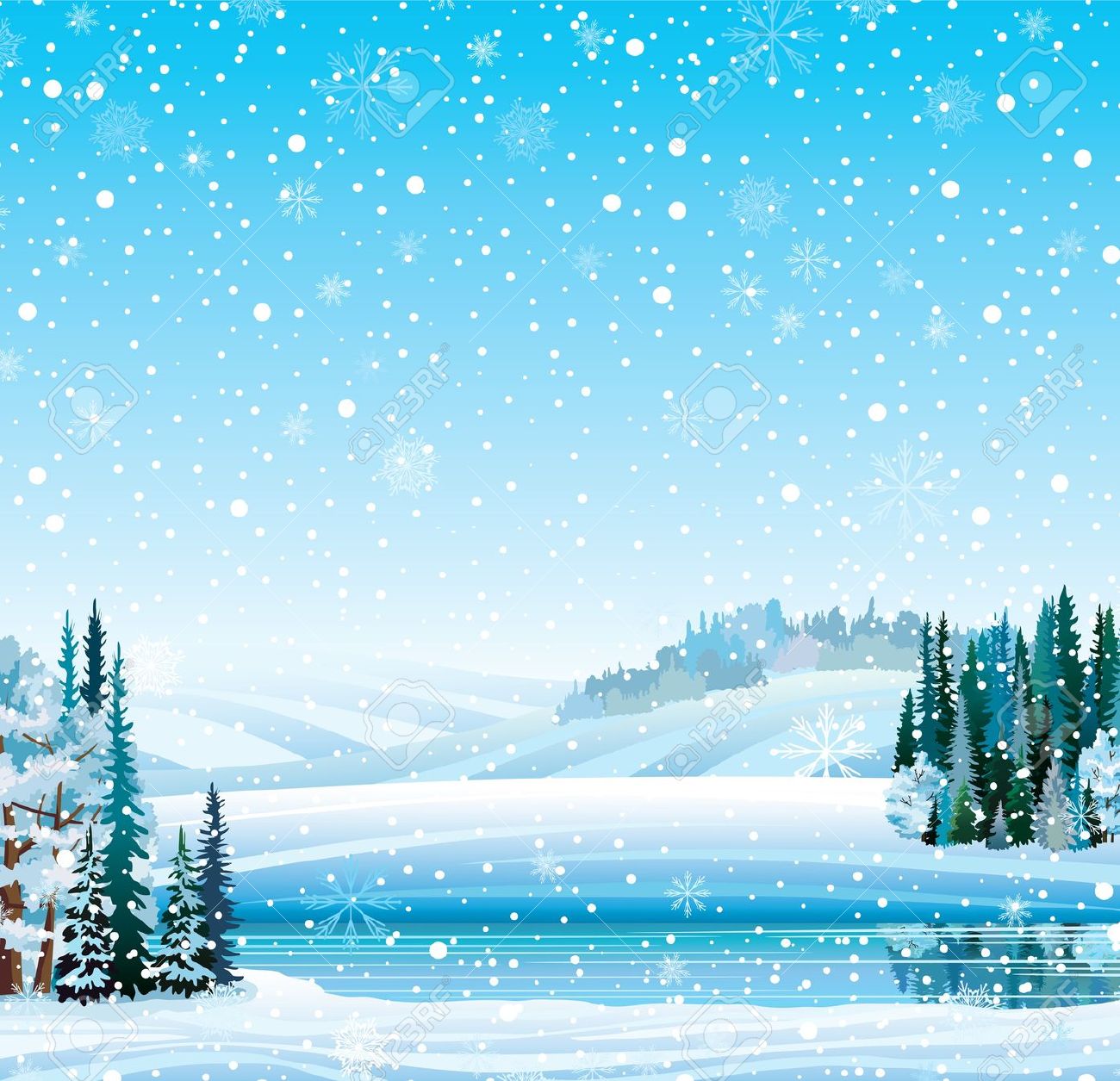 Frozen lake clipart.