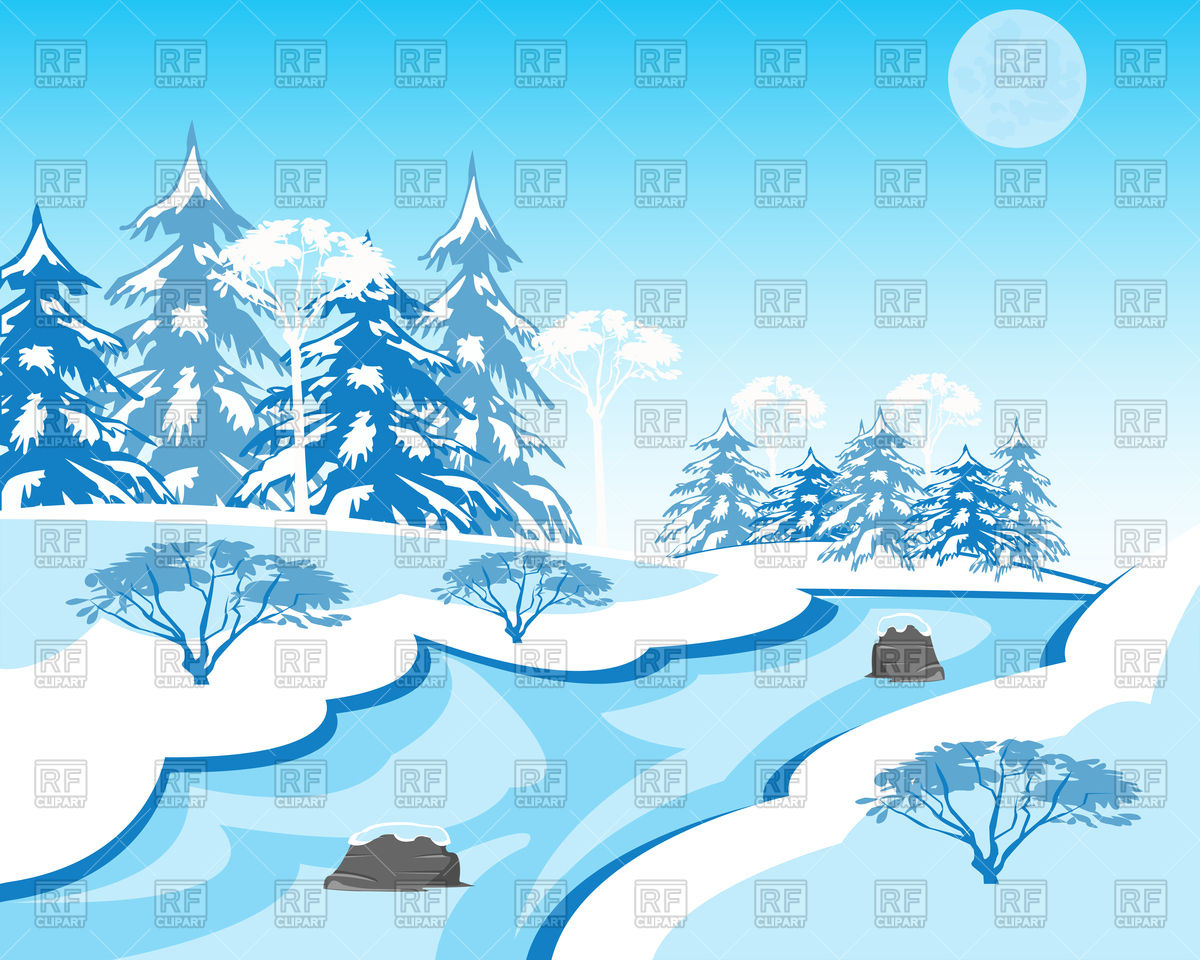 Winter landscape clipart free.