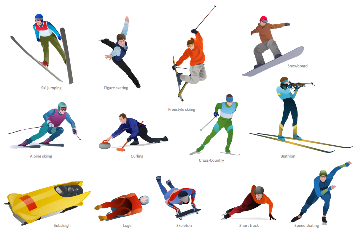 Winter Olympic Sports Clip Art free image.