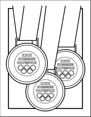 Black And White Olympic Medal Clipart.