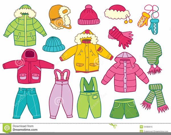 Kids Winter Clothes Clipart.