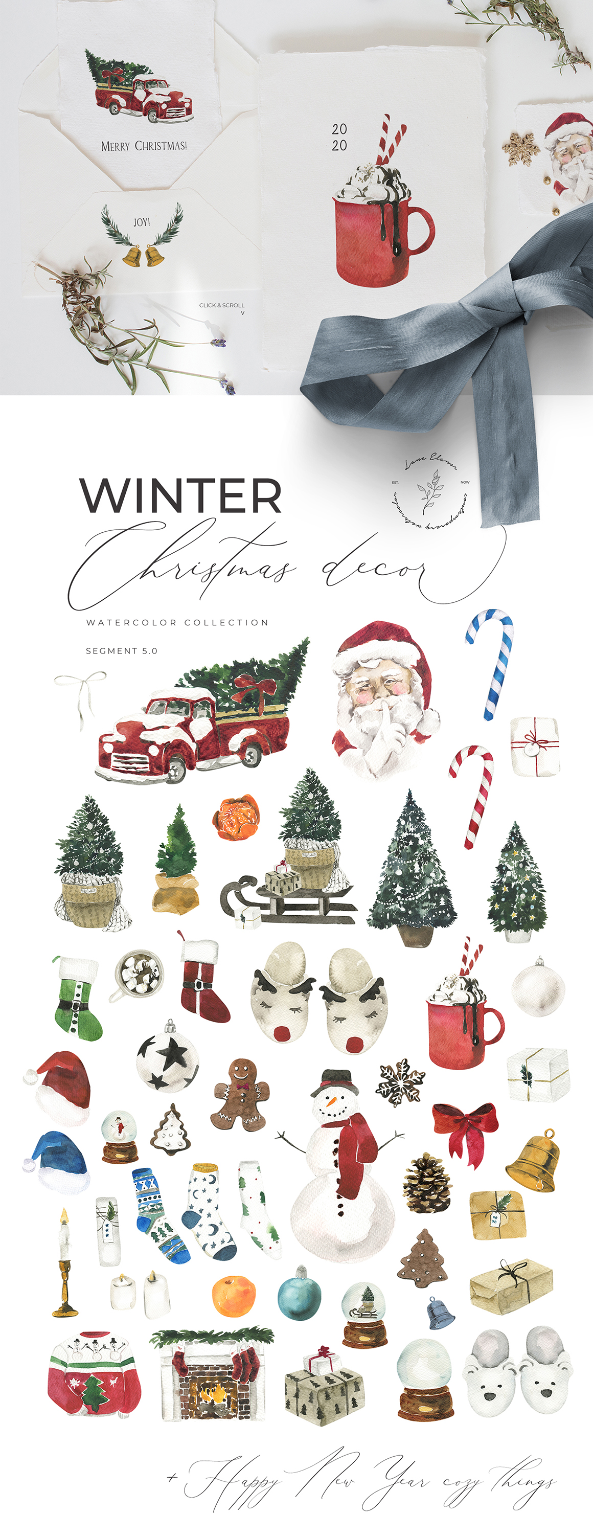 Winter Aesthetics and Religious Christmas Clipart.