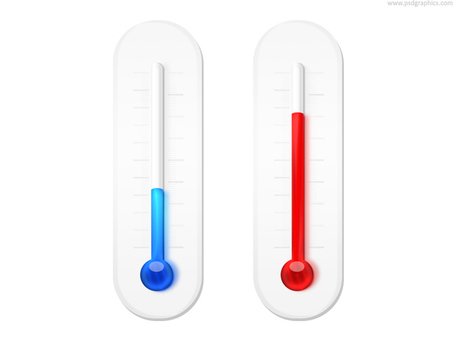 Winter and summer thermometers icon (PSD) Clipart Picture.