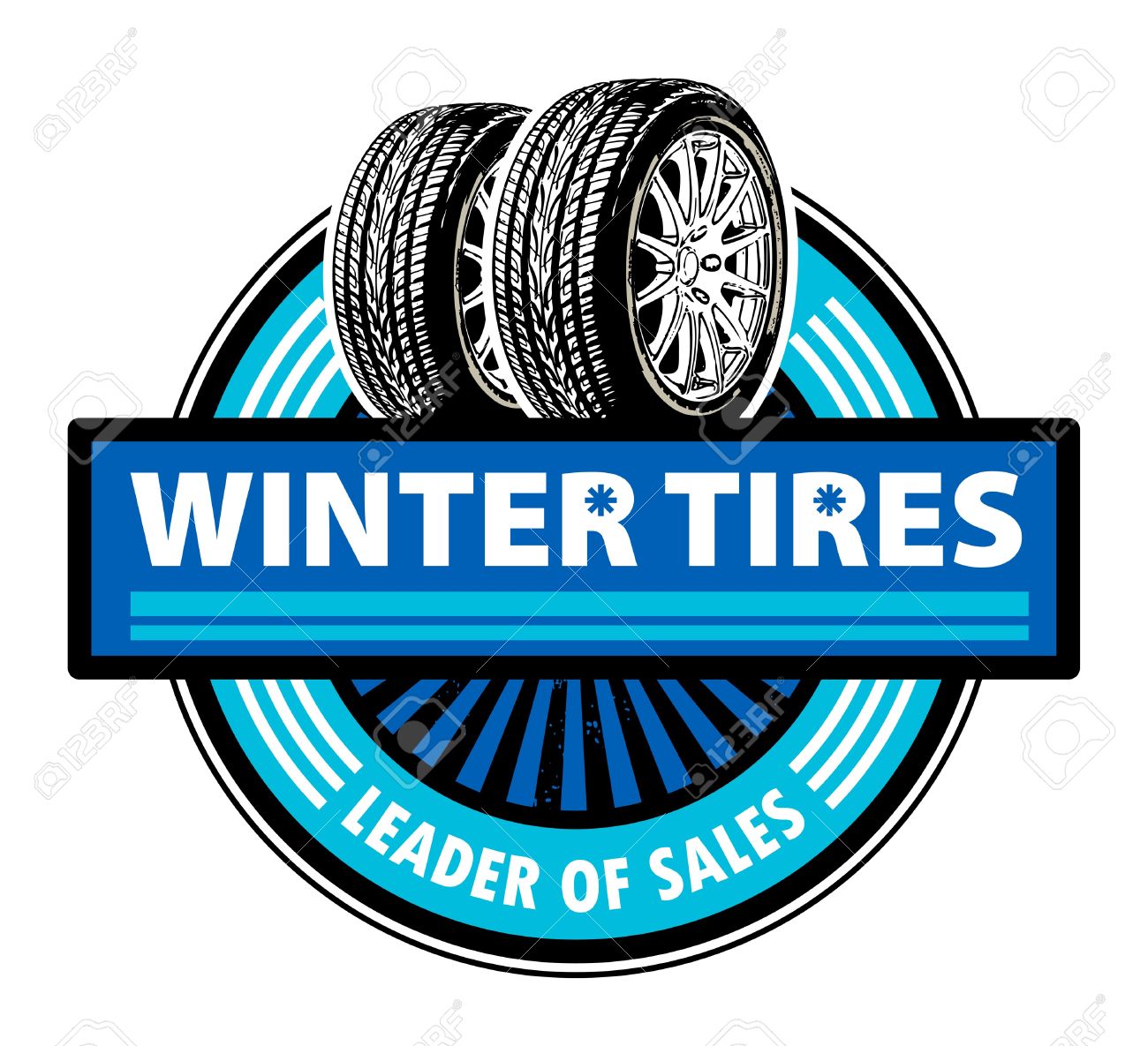 Sticker With The Tires And Word Winter Tires Written Inside.