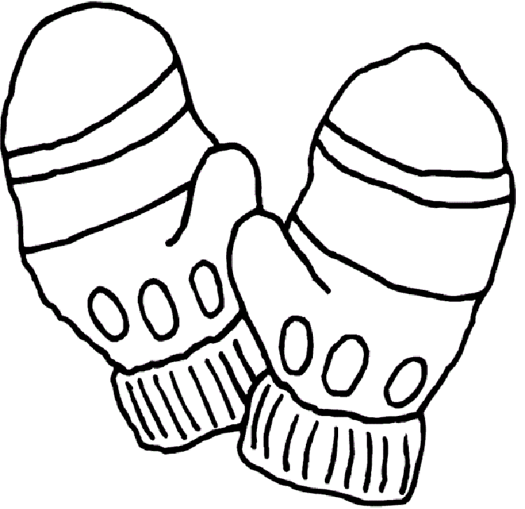 Glove clipart coloring page, Glove coloring page Transparent.