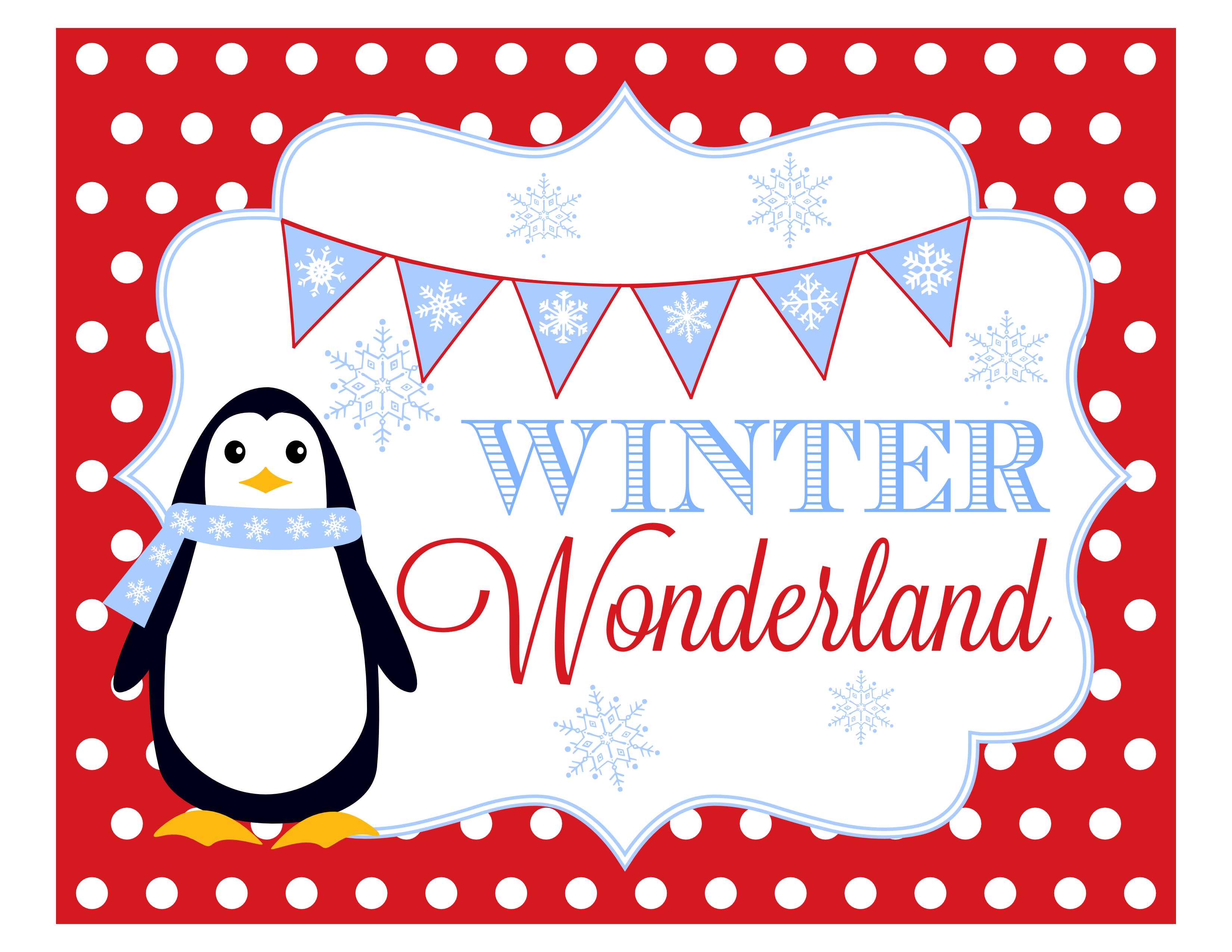 Free Winter Wonderland Party Printables.