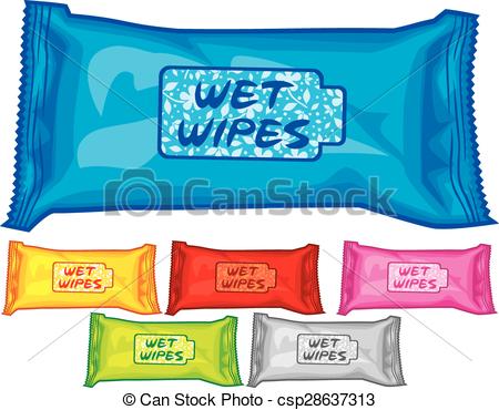 Vector Clip Art of wet wipes boxes (box of tissues).