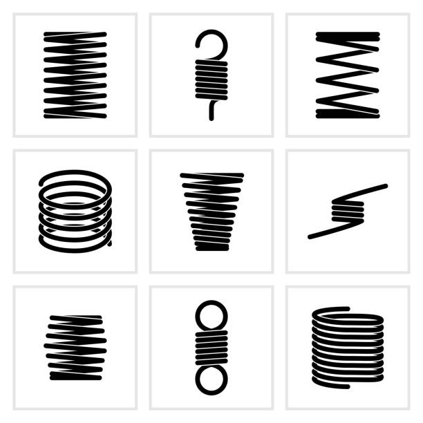 Best Coiled Spring Illustrations, Royalty.