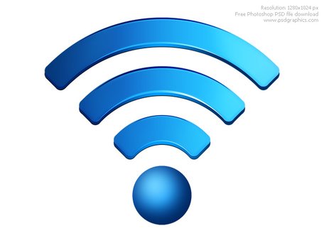 PSD wireless icon, vector graphics.