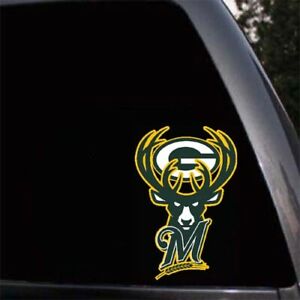 Details about Wisconsin Packers Brewers Bucks Badgers Sports Mushup Vinyl  Decal Sticker.