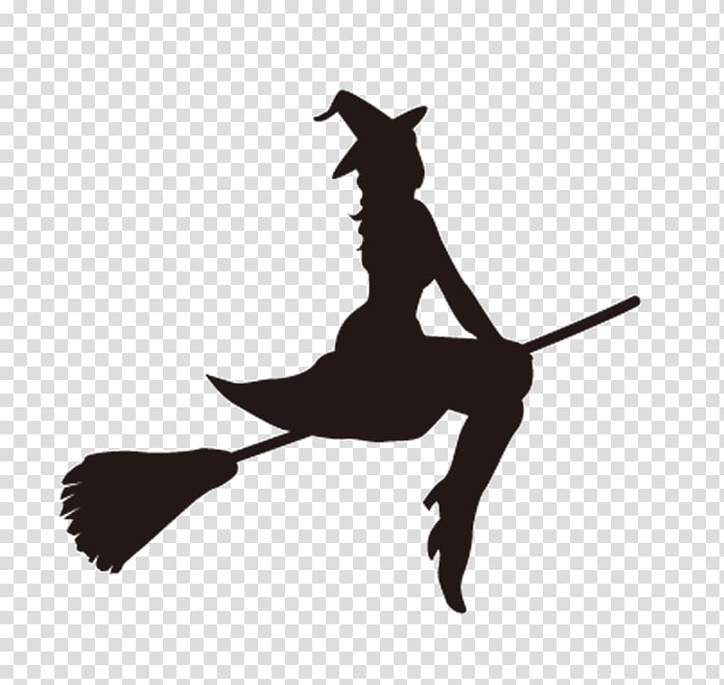 witch riding broom stick position