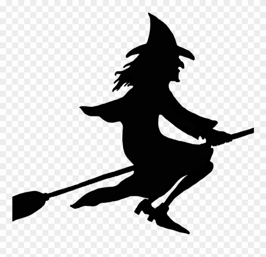 Witch On Broom Clipart Witch On Broomstick Silhouette.