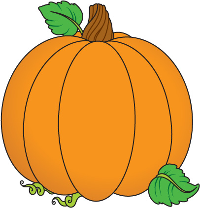 Pumpkins And Fall Leaves Clipart.