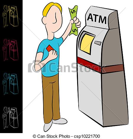 Withdraw money clipart.